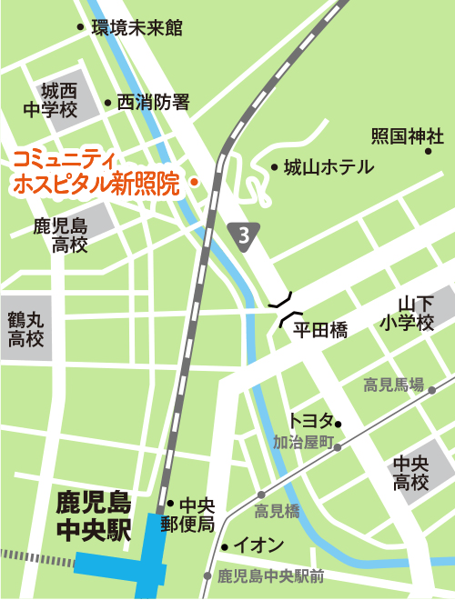 コミュニティホスピタル新照院マップ